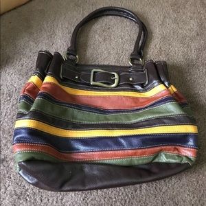 NWOT Striped Fashion Shoulder Purse